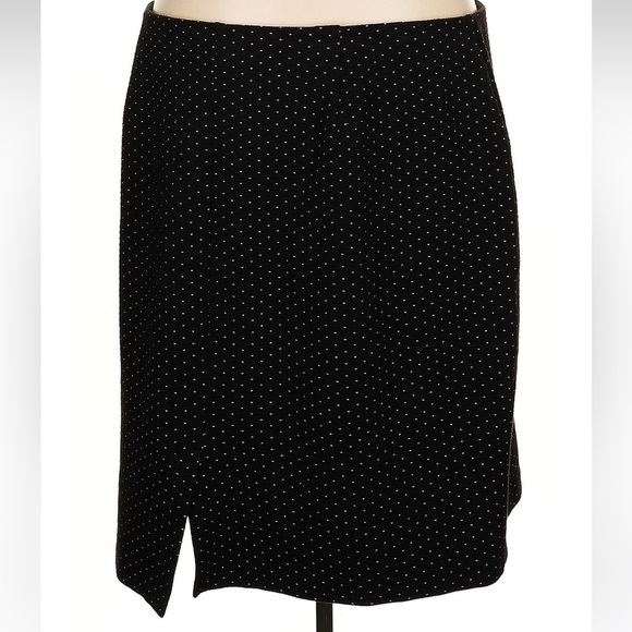 Ann Taylor LOFT Plus Black Pull-on Pencil Skirt Black White Polka Dot Size 22 - Picture 2 of 6